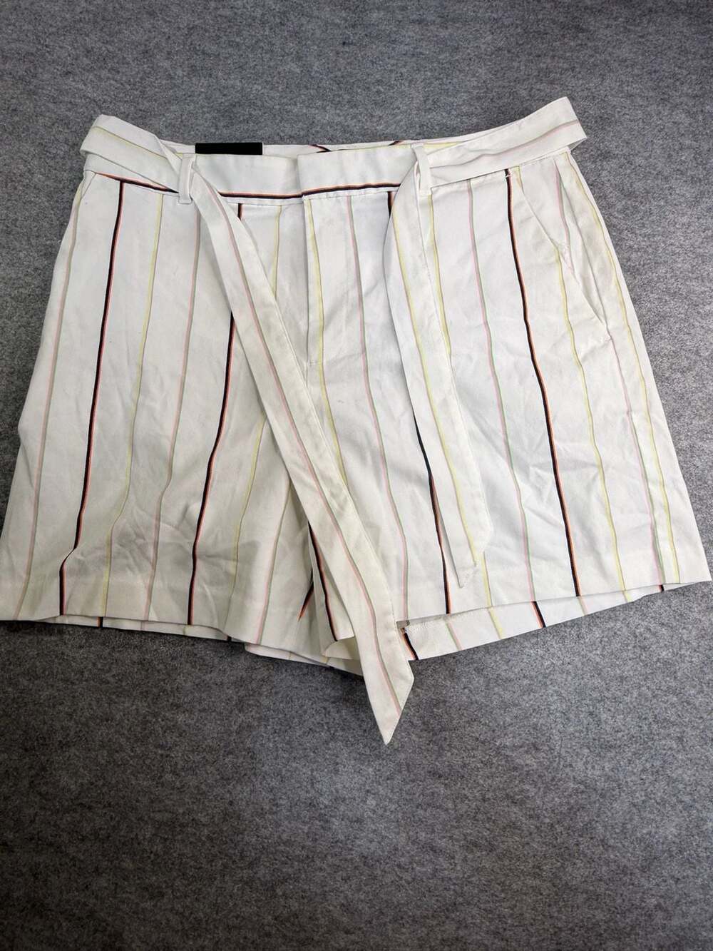Banana Republic 5" Striped Tie-Waist Tailored Shorts